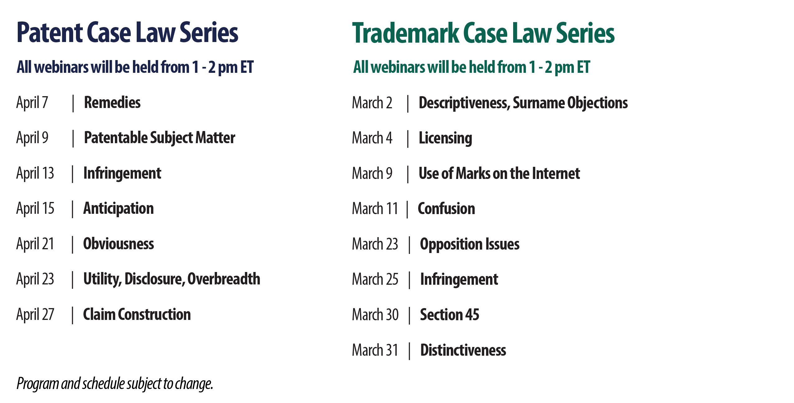 Case Law - Schedule EN